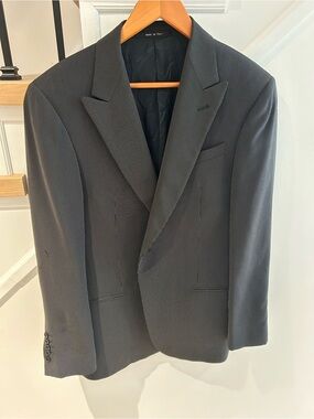 Giorgio Armani Charcoal Pinstripe Suit Jacket